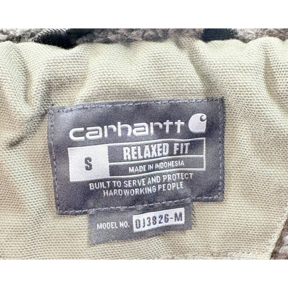 Carhartt Men’s Washed Duck Sherpa-Lined Relaxed Fit Utility Jacket Moss Size S - Picture 9 of 12